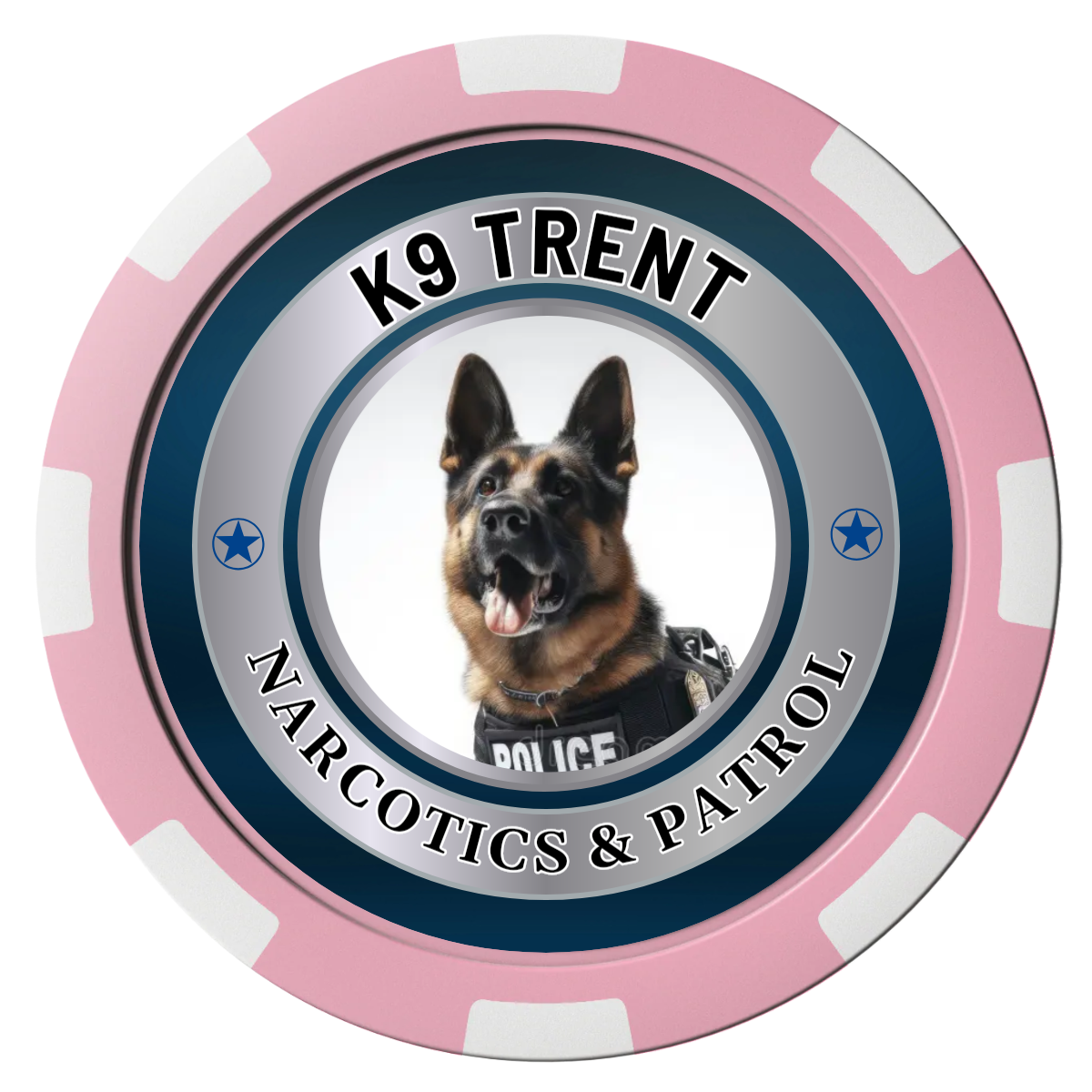 K-9 Trent Composite Poker Chips - Pink / 8 Spot - Front