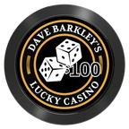 Dave's Lucky Casino Aluminum Poker Chips - Black - Front