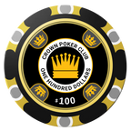 Crown Card Room Clay Poker Chips - Black / Monte Carlo / 40mm - Front