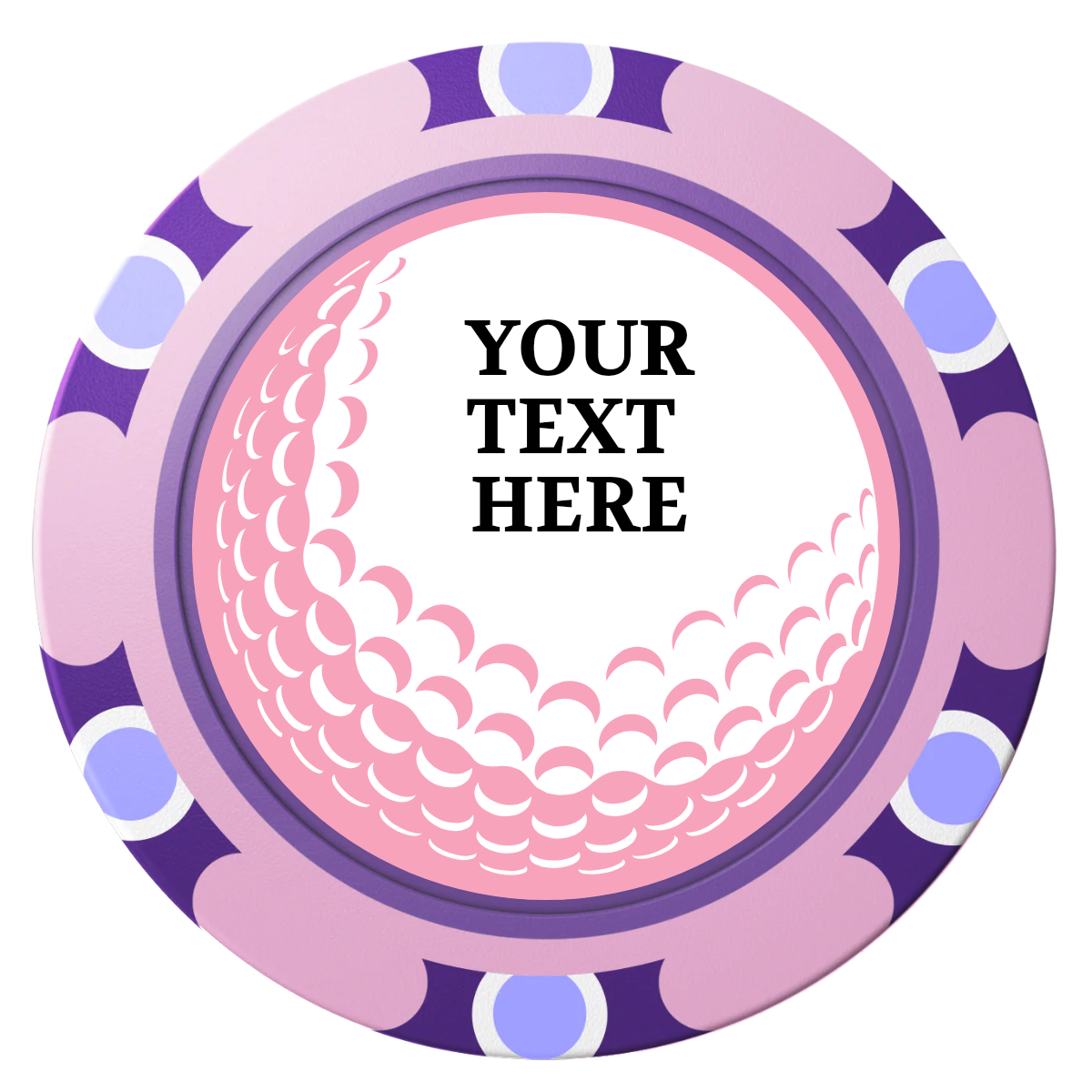 Hole In One Clay Poker Chips - Pink / Monte Carlo / 40mm - Front