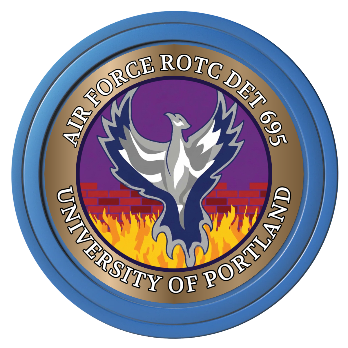 Air Force ROTC Det 695 Composite Poker Chips - Blue / Solid - Front