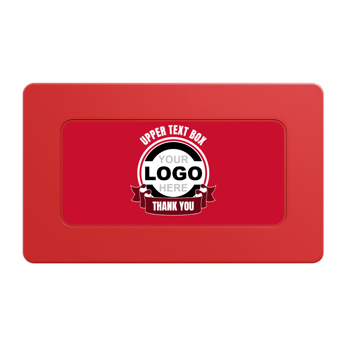 Lower Banner Rectangular Poker Chip Plaques - Red - Front
