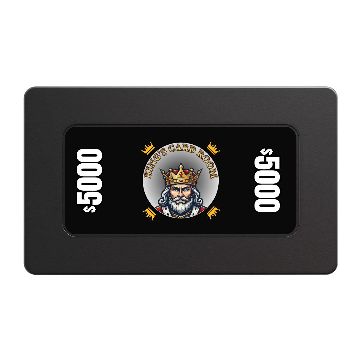 Kings Rectangular Poker Chip Plaques - Black - Back