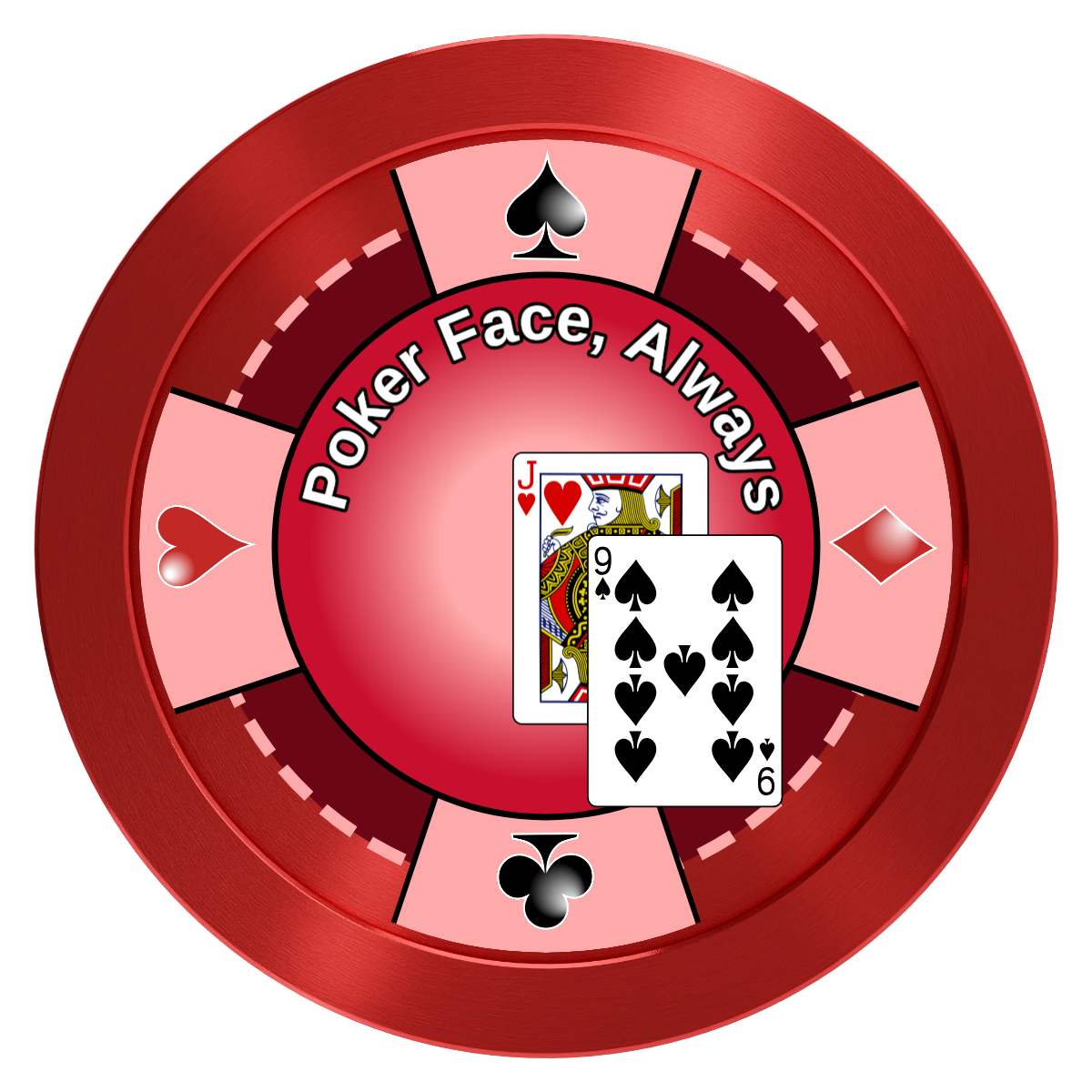 Jack Nine Card Room Aluminum Poker Card Guards - Red - Front