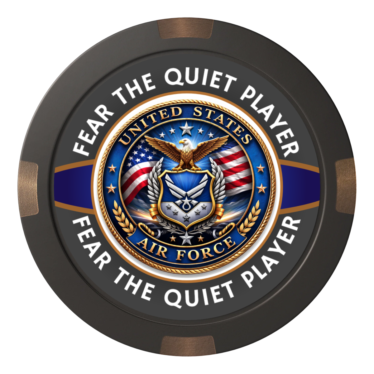 Air Force Composite & Metal Hybrid Poker Card Protectors - Black - Back