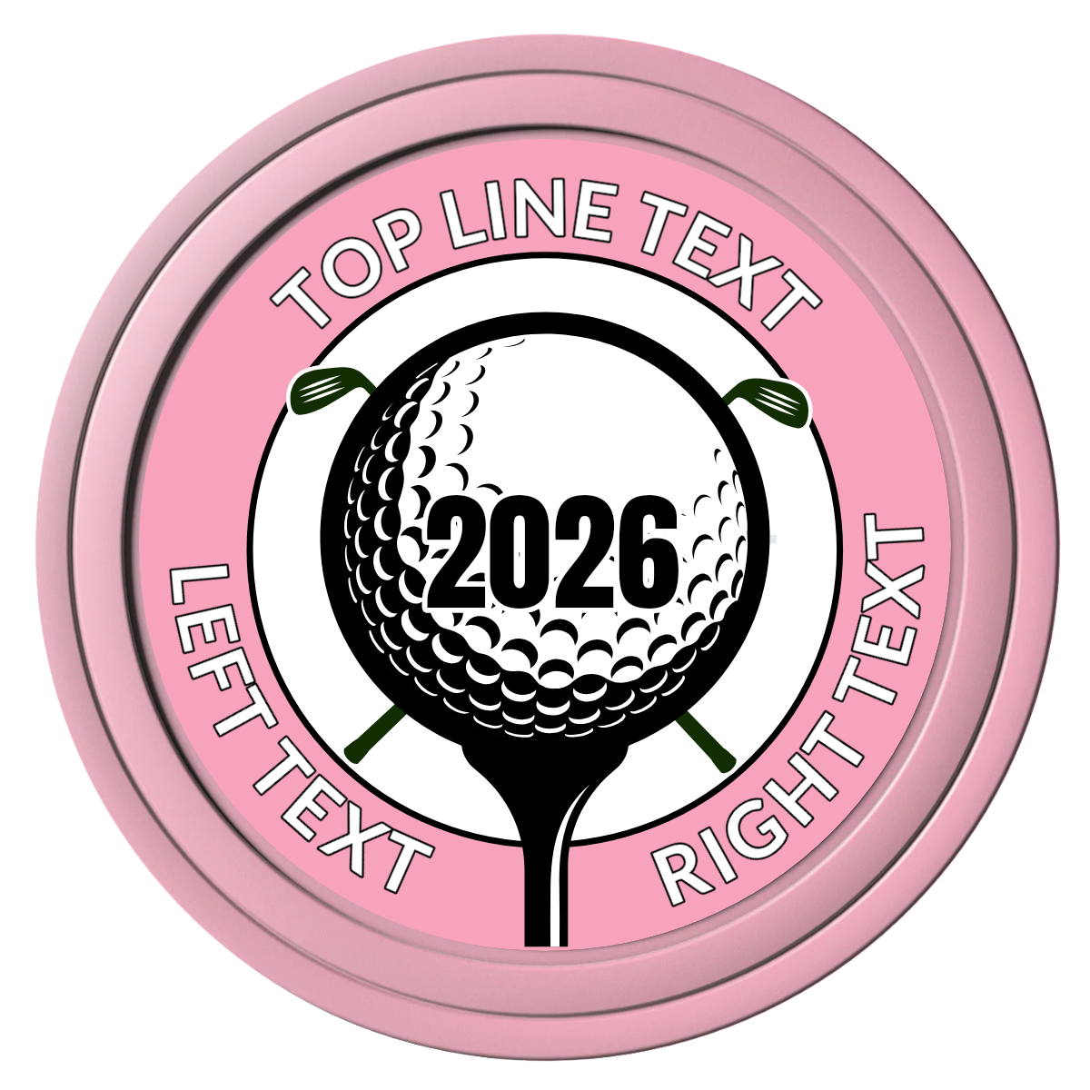 Tee it up Composite Poker Chips - Pink / Solid - Front