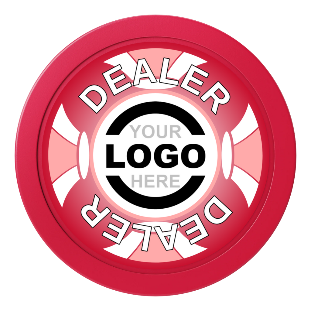 Alan Baker 4-2S A 2" Composite Dealer Button - Red - Front