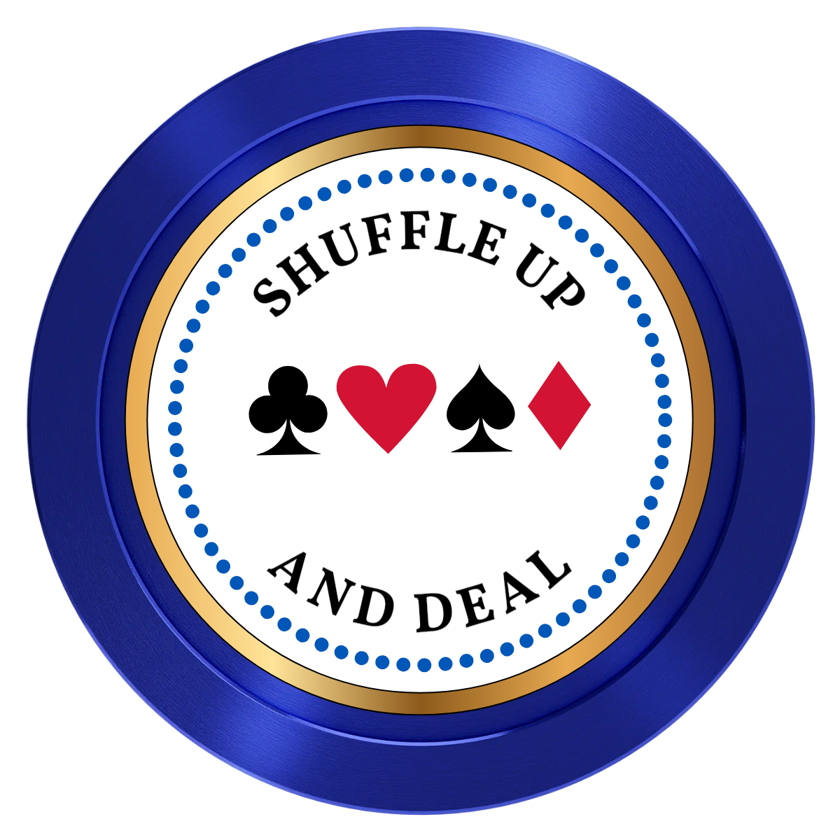 Fours Suits Club Aluminum Poker Card Guards - Blue - Back