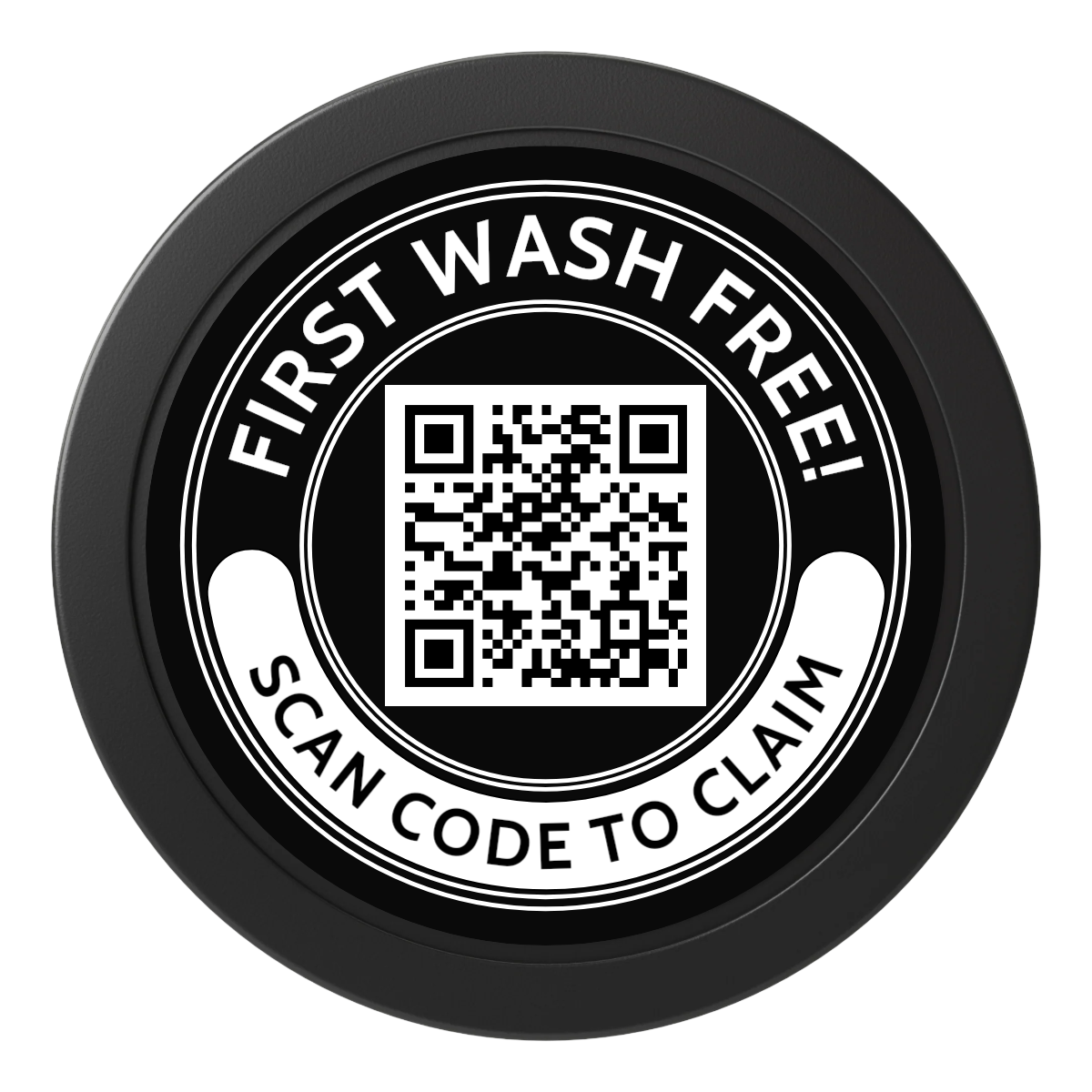 Car Wash Promotion 2" Oversized Poker Chip - Custom Dealer Button & Card Protector - Black - Back