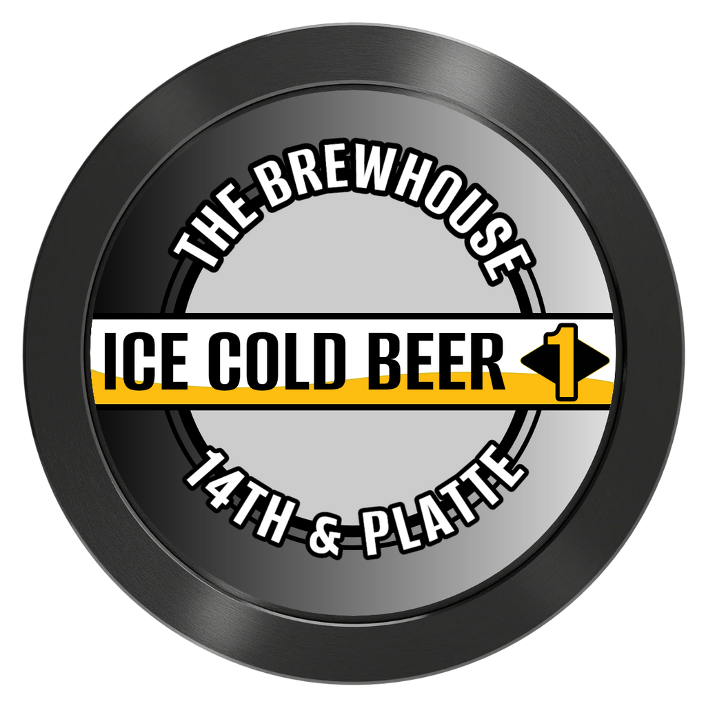 Ice Cold Beer Drink Token Aluminum Poker Chips - Black - Front