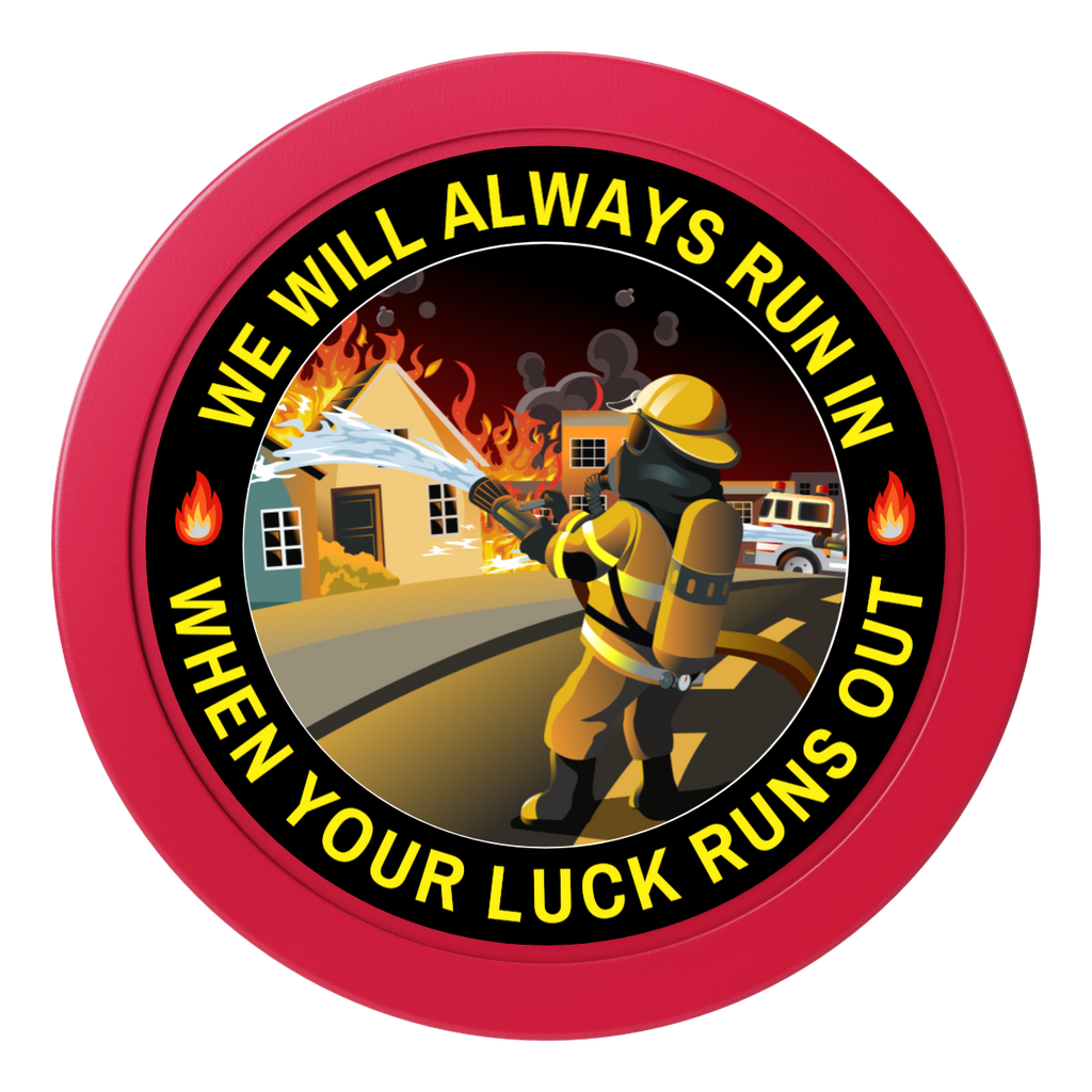 Firefighter Maltese Cross 2" Oversized Poker Chips - Red - Front