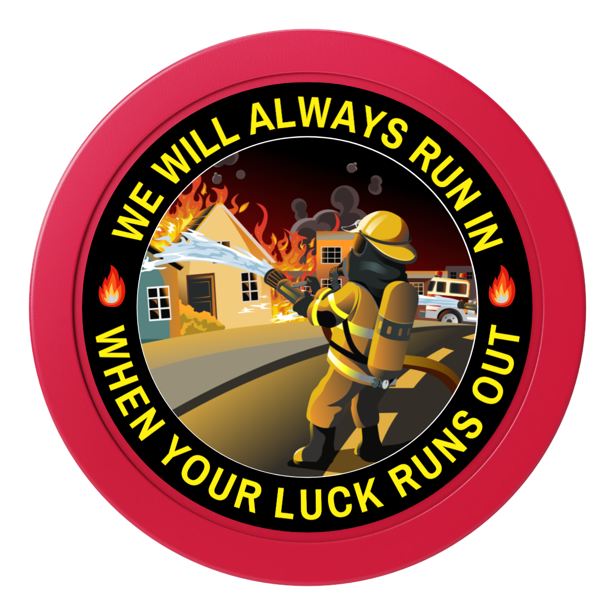 Firefighter Maltese Cross 2" Oversized Poker Chips - Red - Front