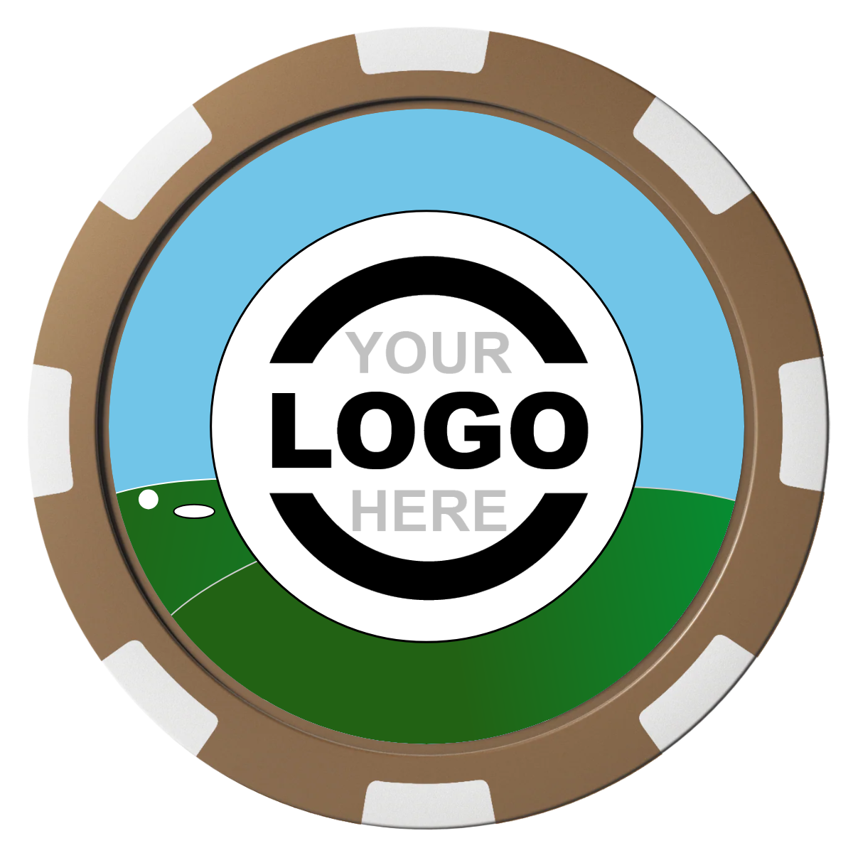 Going Golfing Today Composite Poker Chips - Brown / 8 Spot - Back