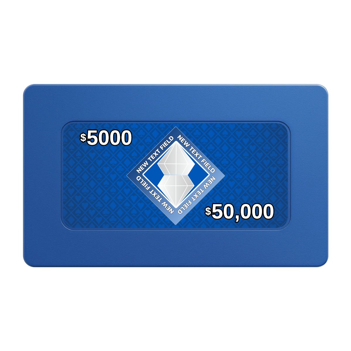 Diamond in the Rough Rectangular Poker Chip Plaques - Blue - Front