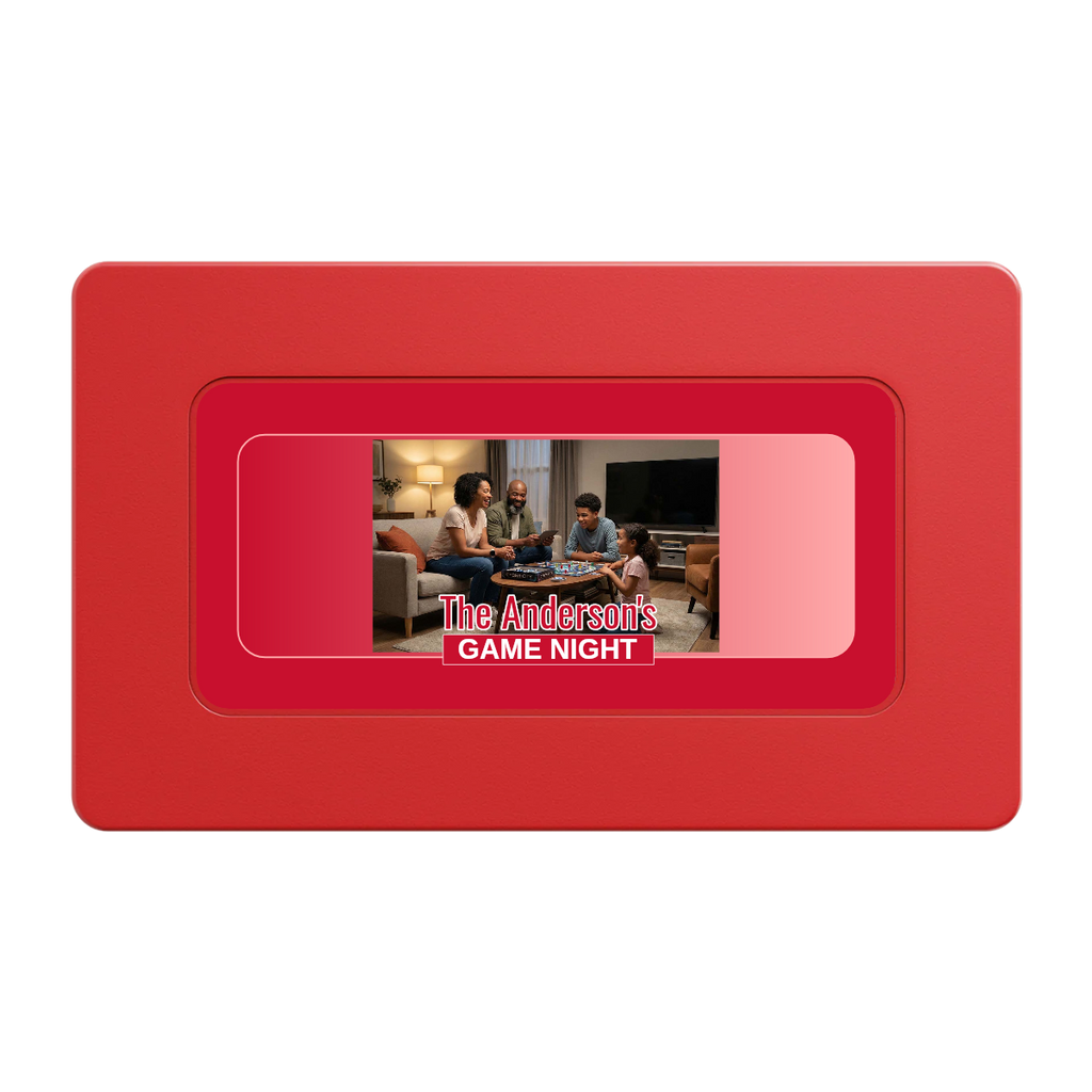 Anderson's Game Night Rectangular Poker Chip Plaques - Red - Back
