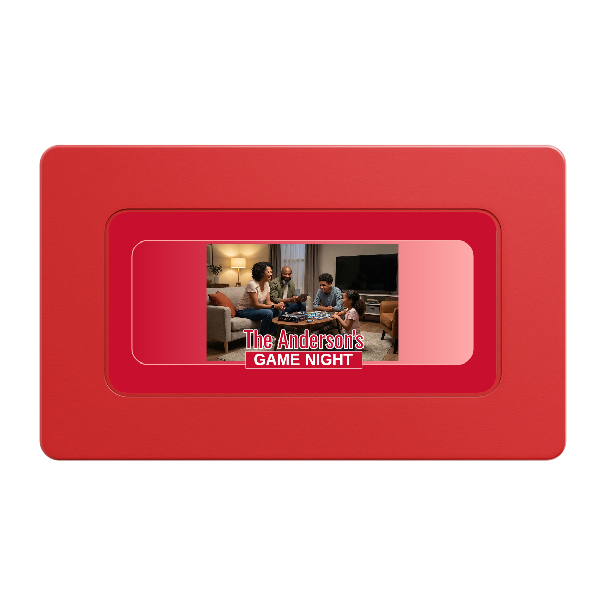 Anderson's Game Night Rectangular Poker Chip Plaques - Red - Back