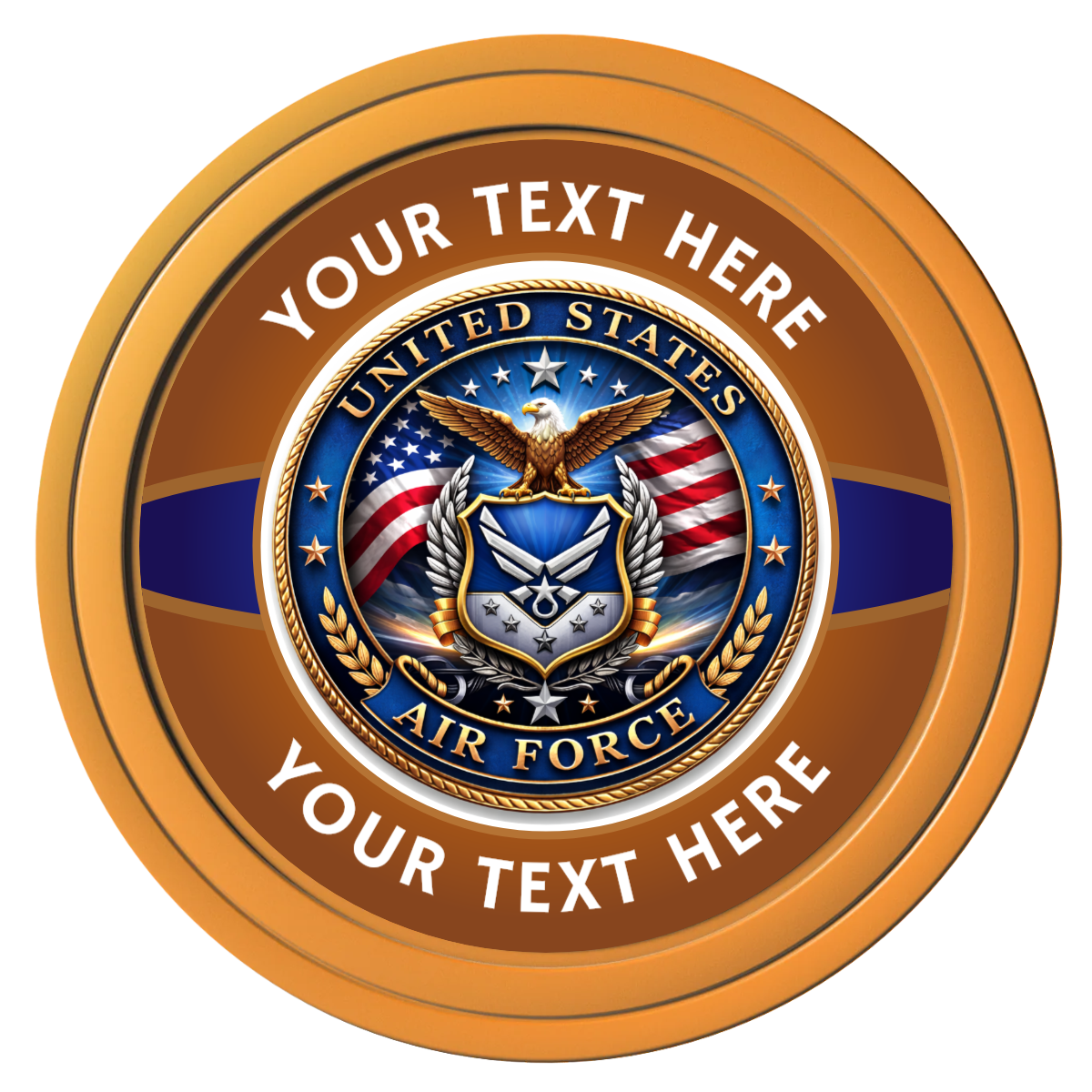 Air Force Composite Poker Chips - Orange / Solid - Front