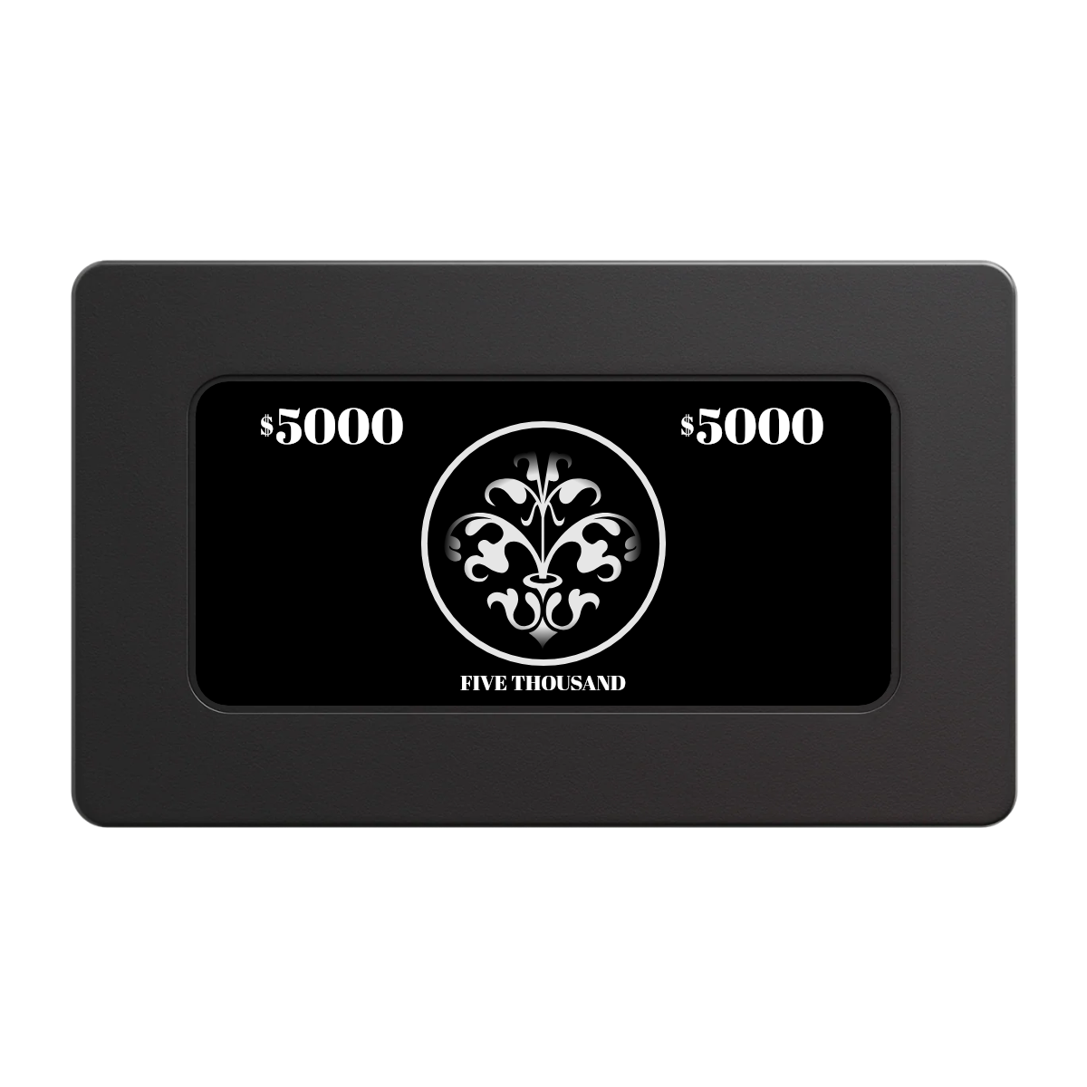 Gothic Revival Rectangular Poker Chip Plaques - Black - Front