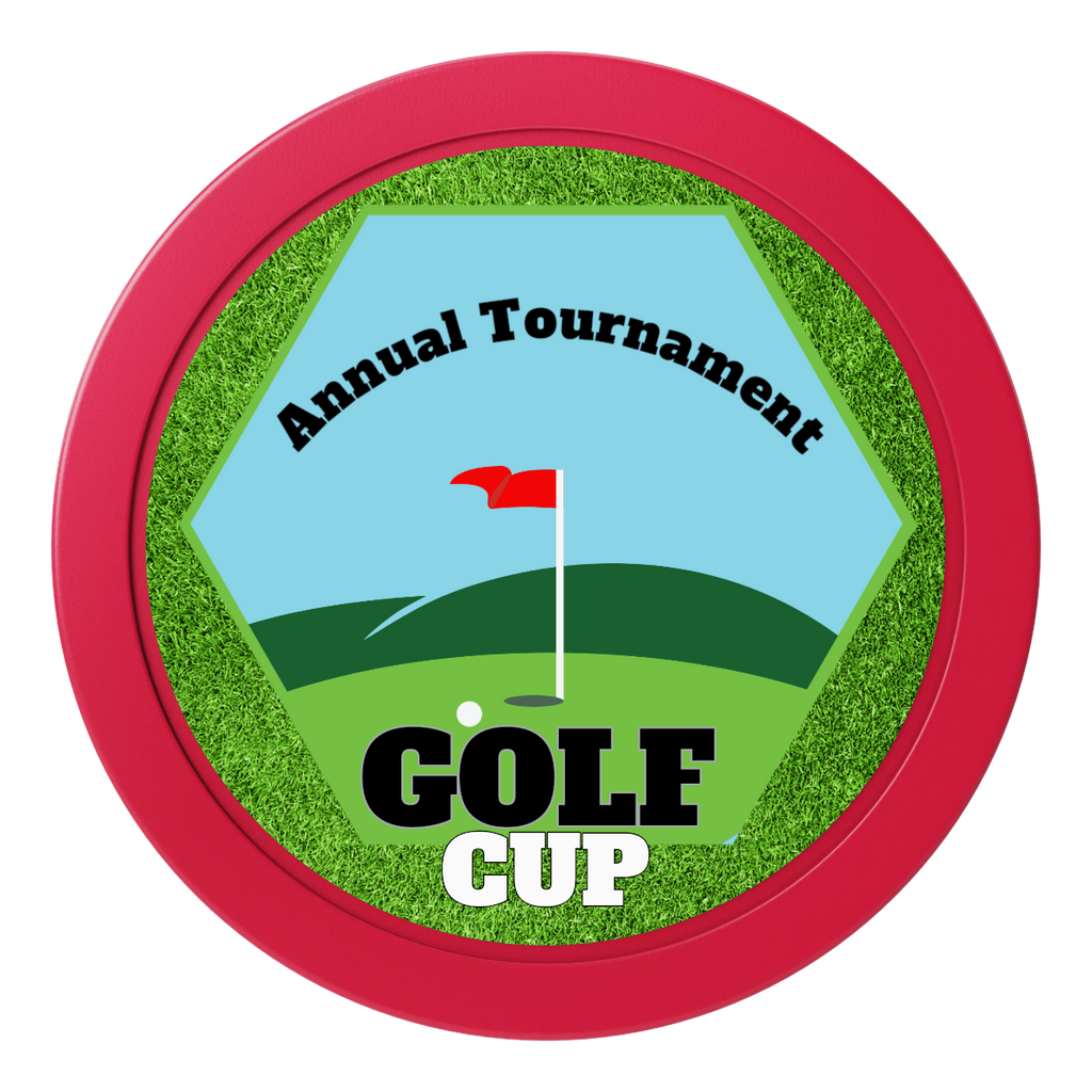 Golf Cup 2" Oversized Poker Chips - Red - Front