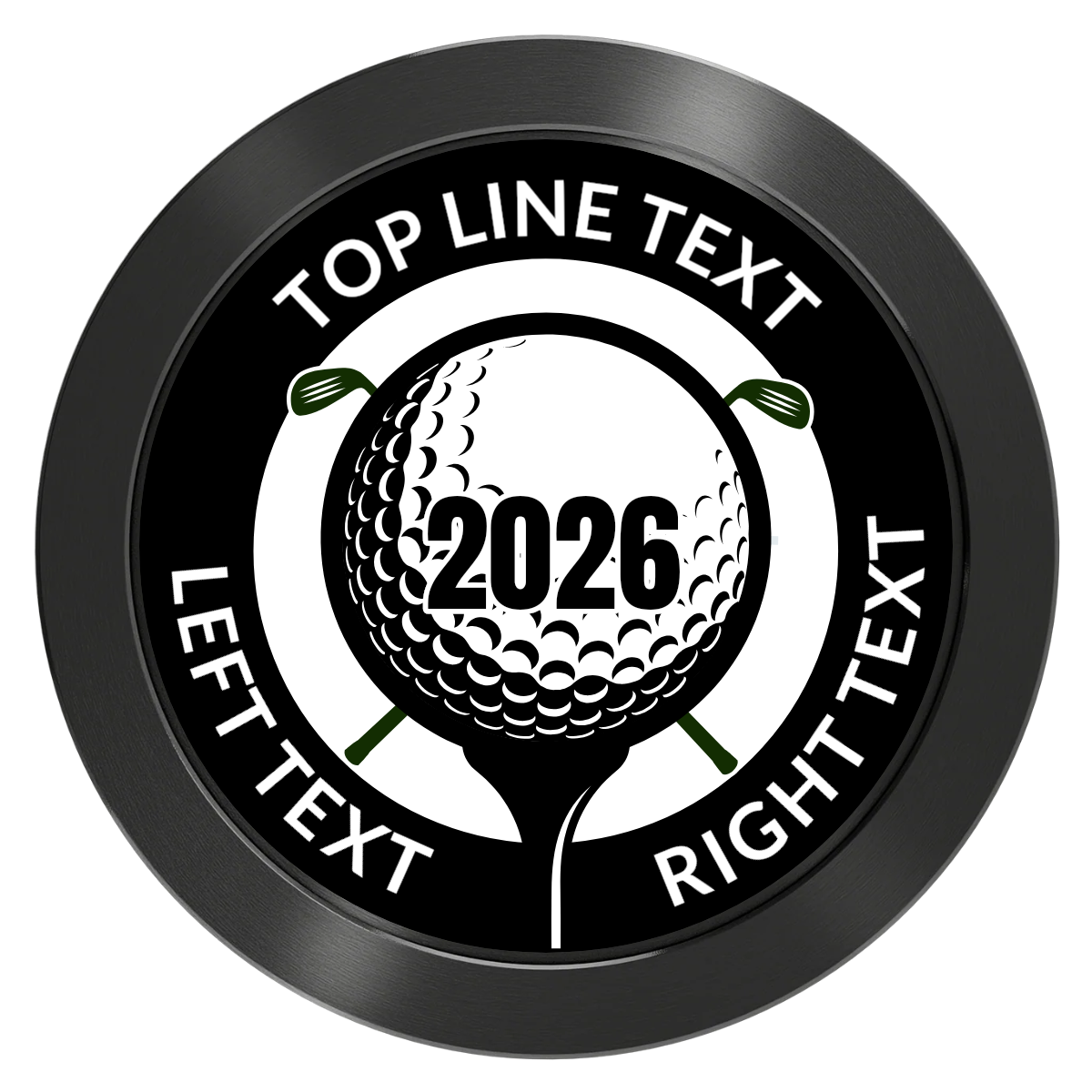 Tee it up Aluminum Poker Chips - Black - Back