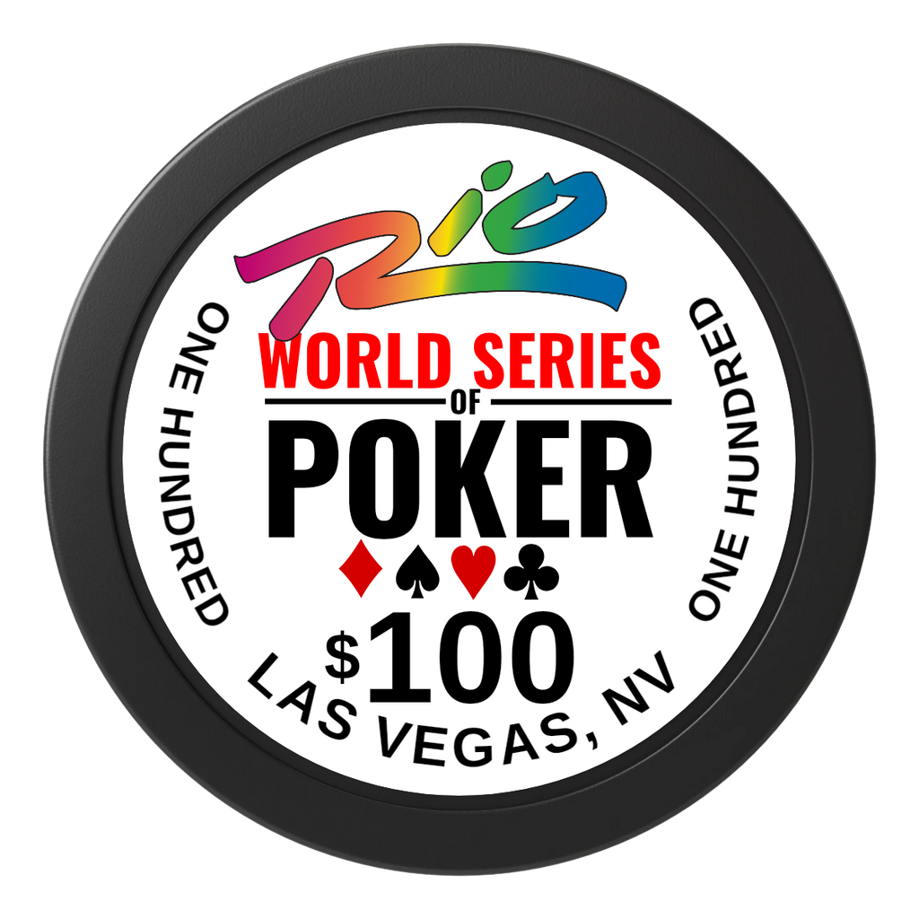 WSOP 2" Oversized Poker Chip - Custom Dealer Button & Card Protector - Black - Front