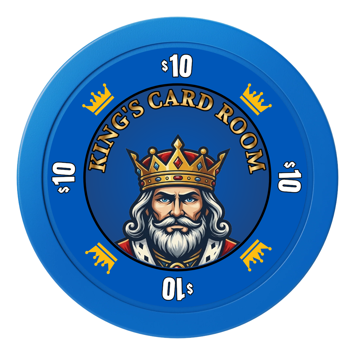 Kings 2" Oversized Poker Chips - Blue - Back