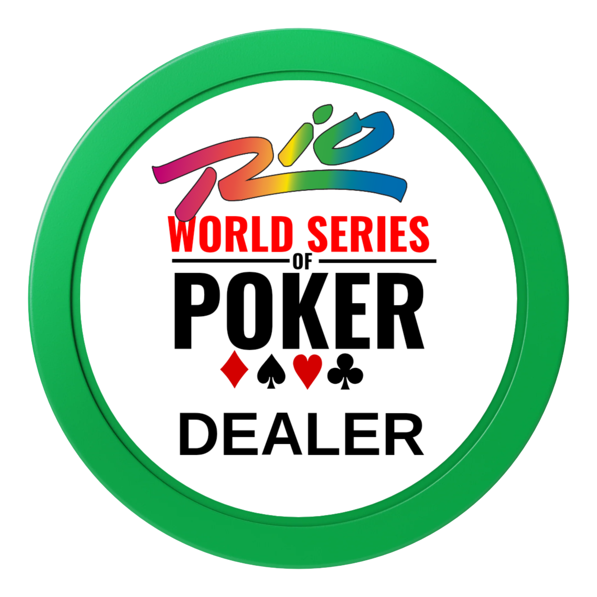 WSOP 2" Composite Dealer Button - Green - Front