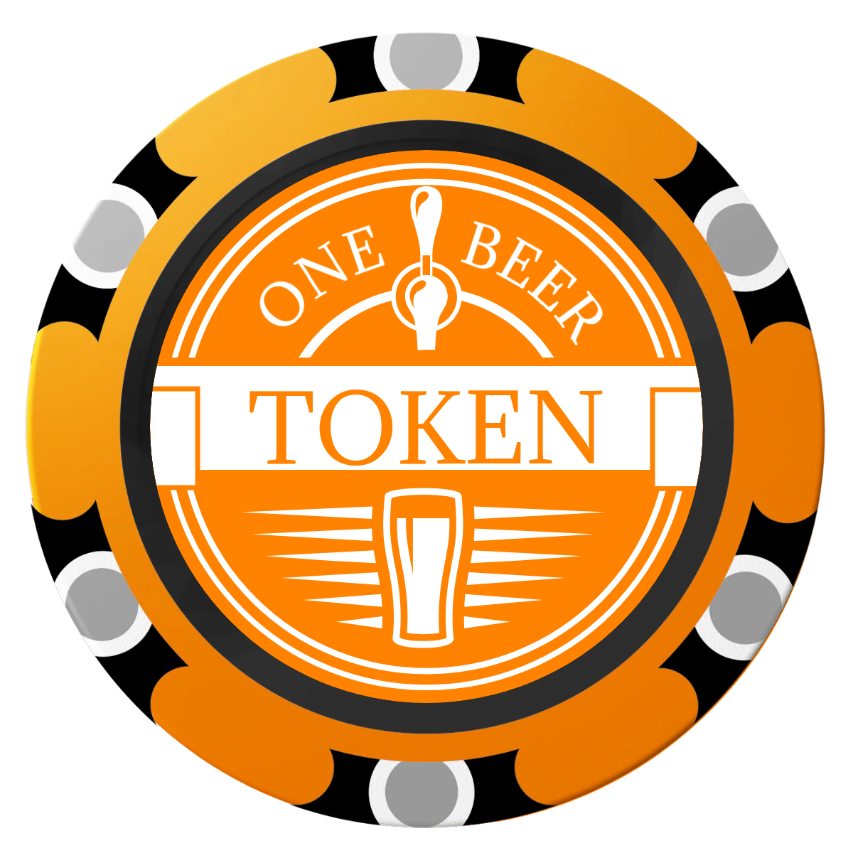 Tap Out Clay Poker Chips - Orange / Monte Carlo / 40mm - Front