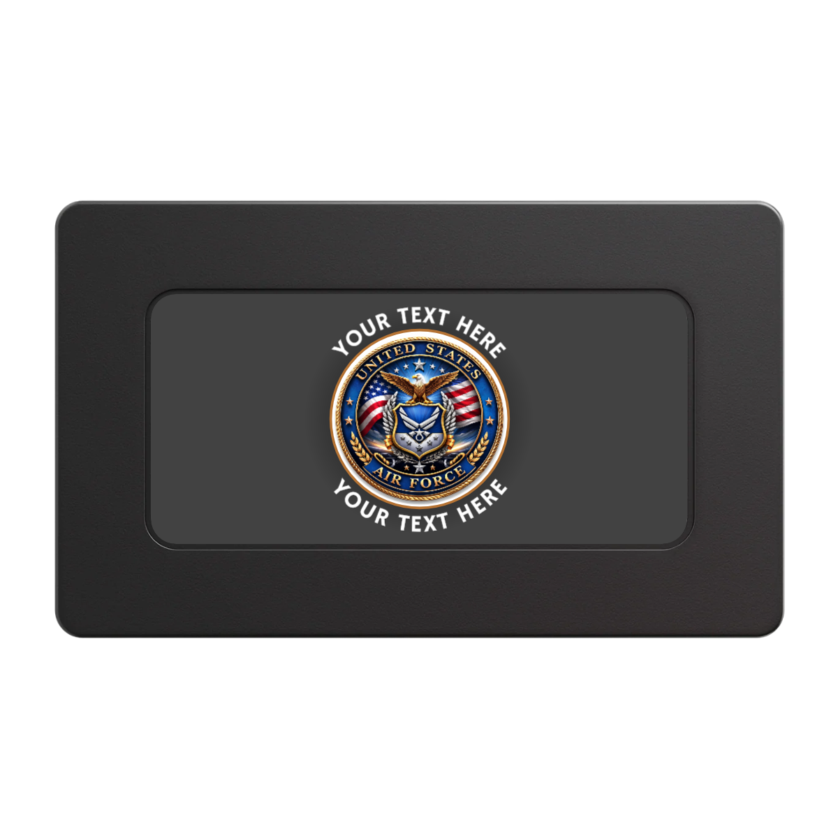 Air Force Rectangular Poker Chip Plaques - Black - Back