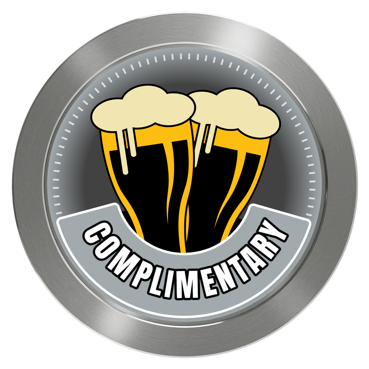 Double Pint 2 Aluminum Poker Chips - Silver - Back