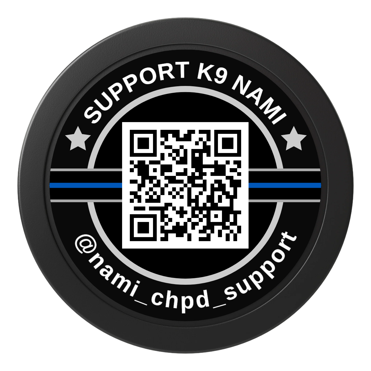 Police Department K9 #02 2" Oversized Poker Chips - Black - Back