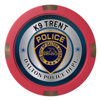 K-9 Trent Composite & Metal Hybrid Poker Chips - Red - Back