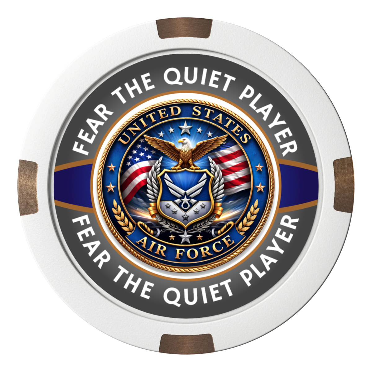 Air Force Composite & Metal Hybrid Poker Card Protectors - White - Front
