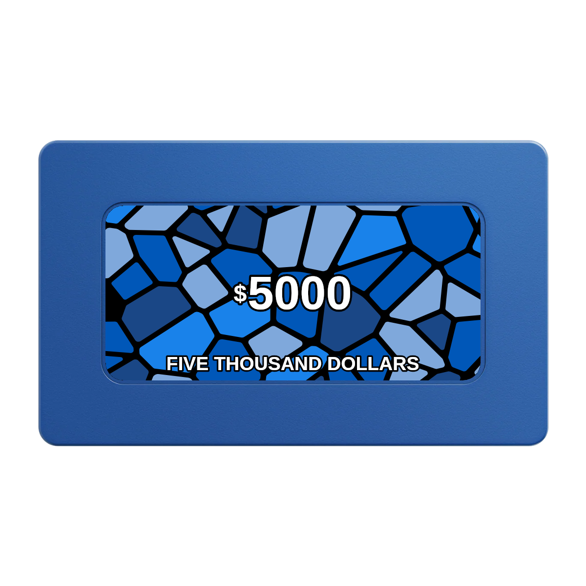 Stained Glass Rectangular Poker Chip Plaques - Blue - Back