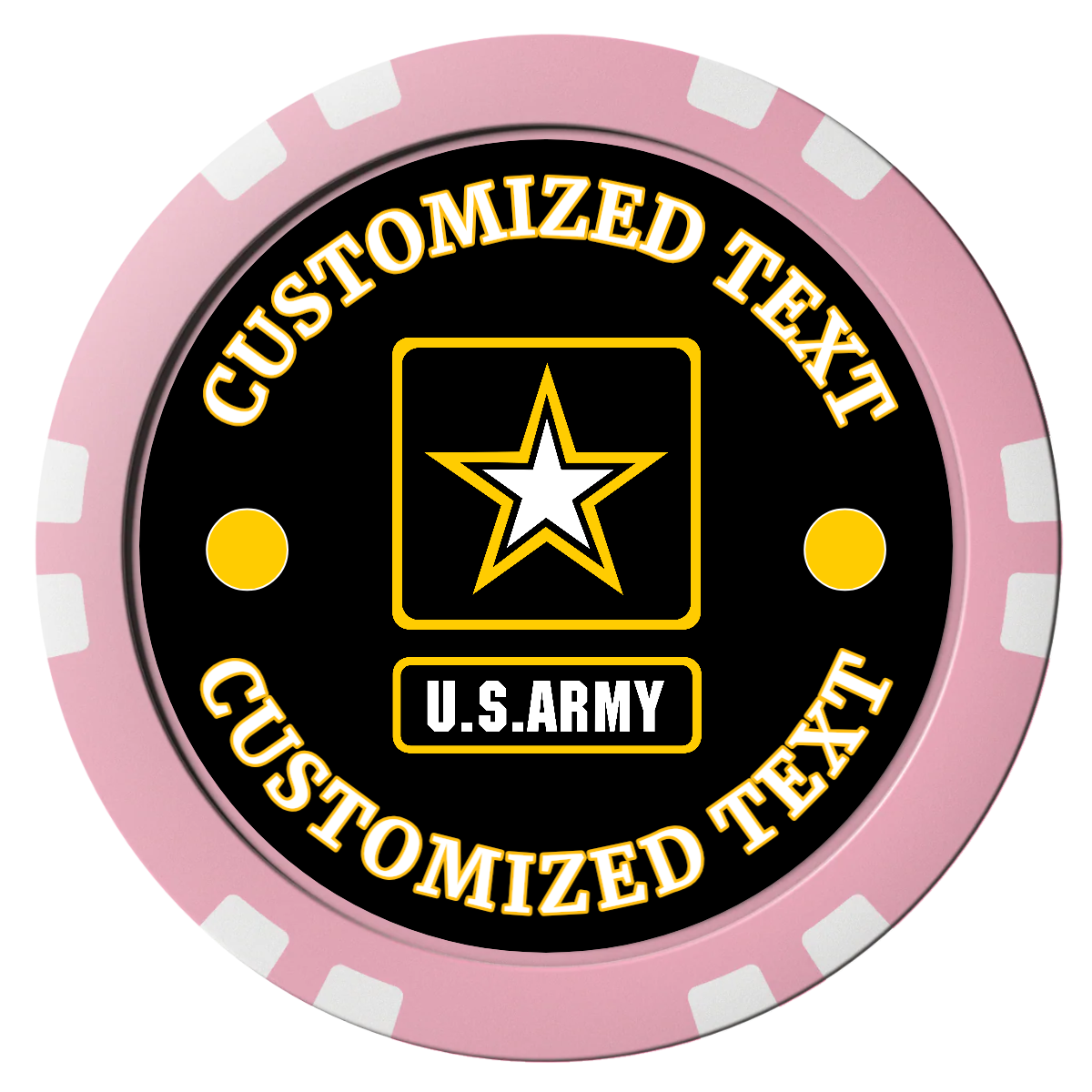 Army Strong Composite Poker Chips - Pink / Double Stripe - Front