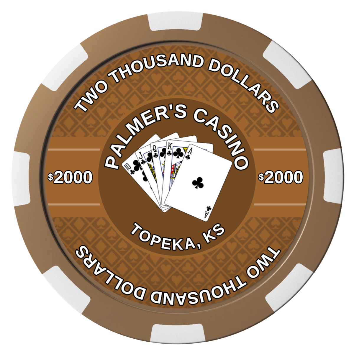 Palmer's Casino Composite Poker Chips - Brown / 8 Spot - Front