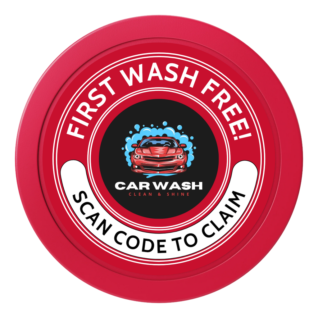 Car Wash Promotion 2" Oversized Poker Chip - Custom Dealer Button & Card Protector - Red - Front