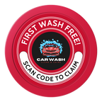 Car Wash Promotion 2" Oversized Poker Chip - Custom Dealer Button & Card Protector - Red - Front