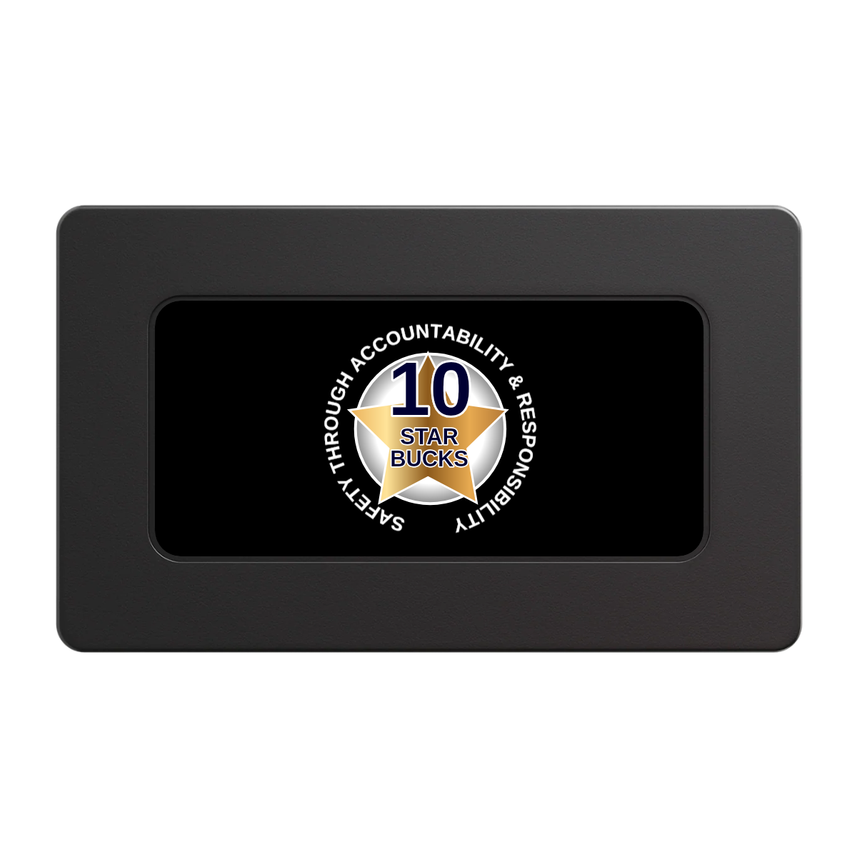 Safety Star Rectangular Poker Chip Plaques - Black - Front