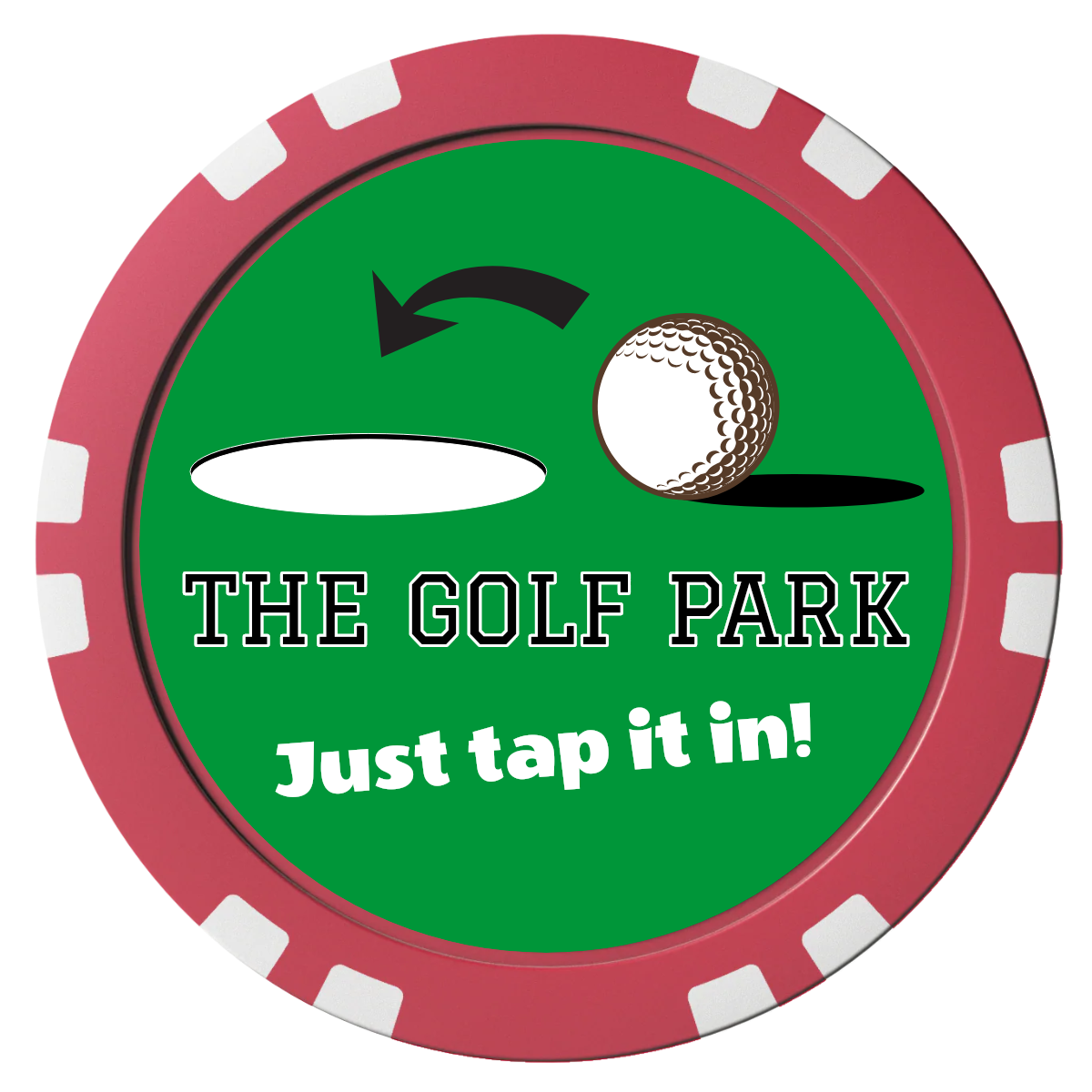Golf Slogan Composite Poker Chips - Red / Double Stripe - Front