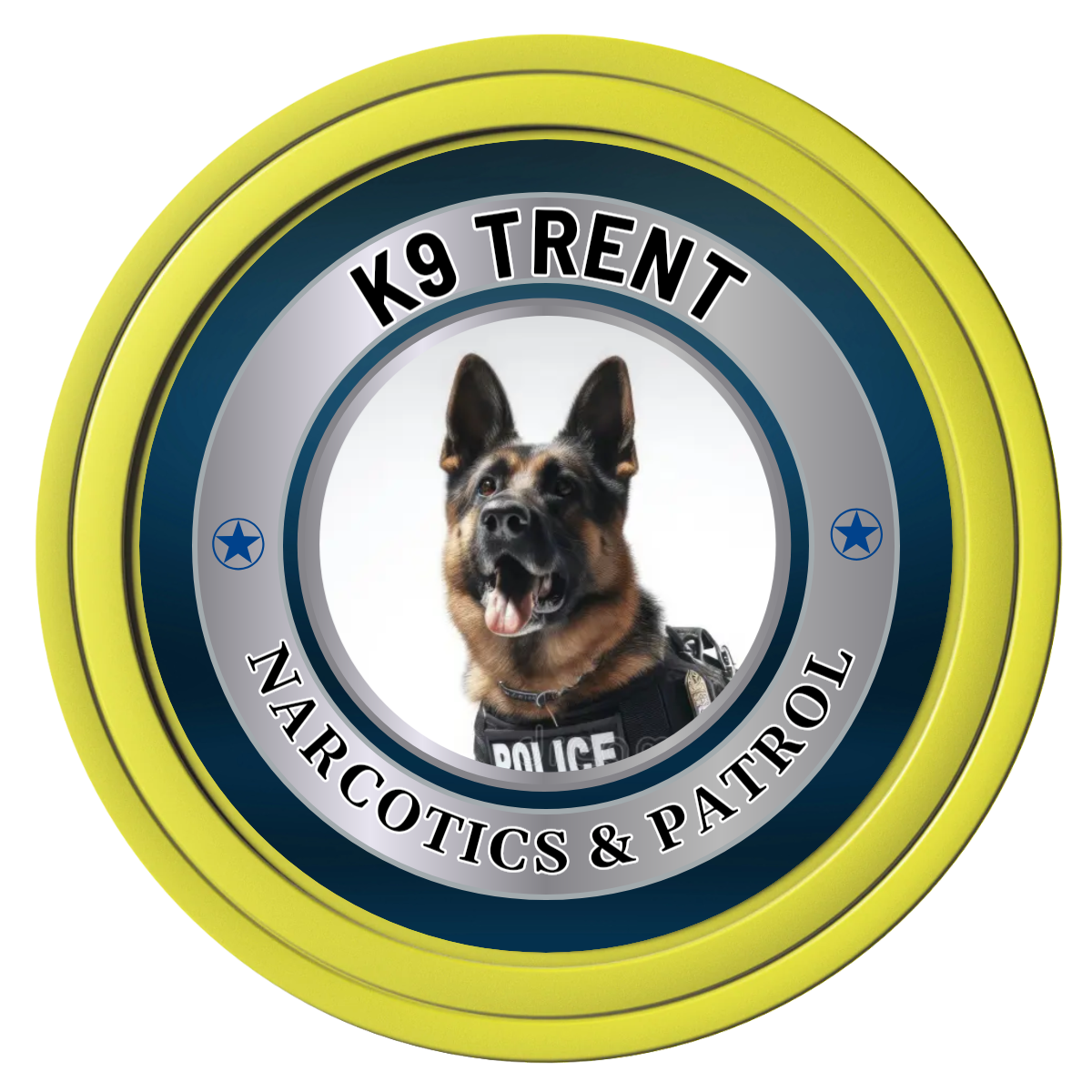 K-9 Trent Composite Poker Chips - Yellow / Solid - Front