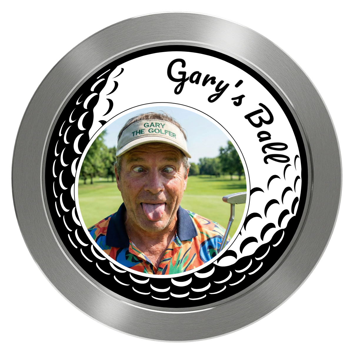 Gary's Ball Aluminum Poker Chips - Silver - Front
