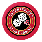 Dave's Lucky Casino 2" Composite Dealer Button - Red - Back