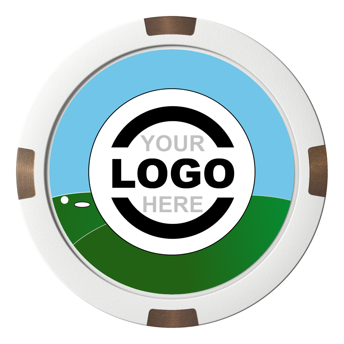 Going Golfing Today Composite & Metal Hybrid Poker Chips - White - Back