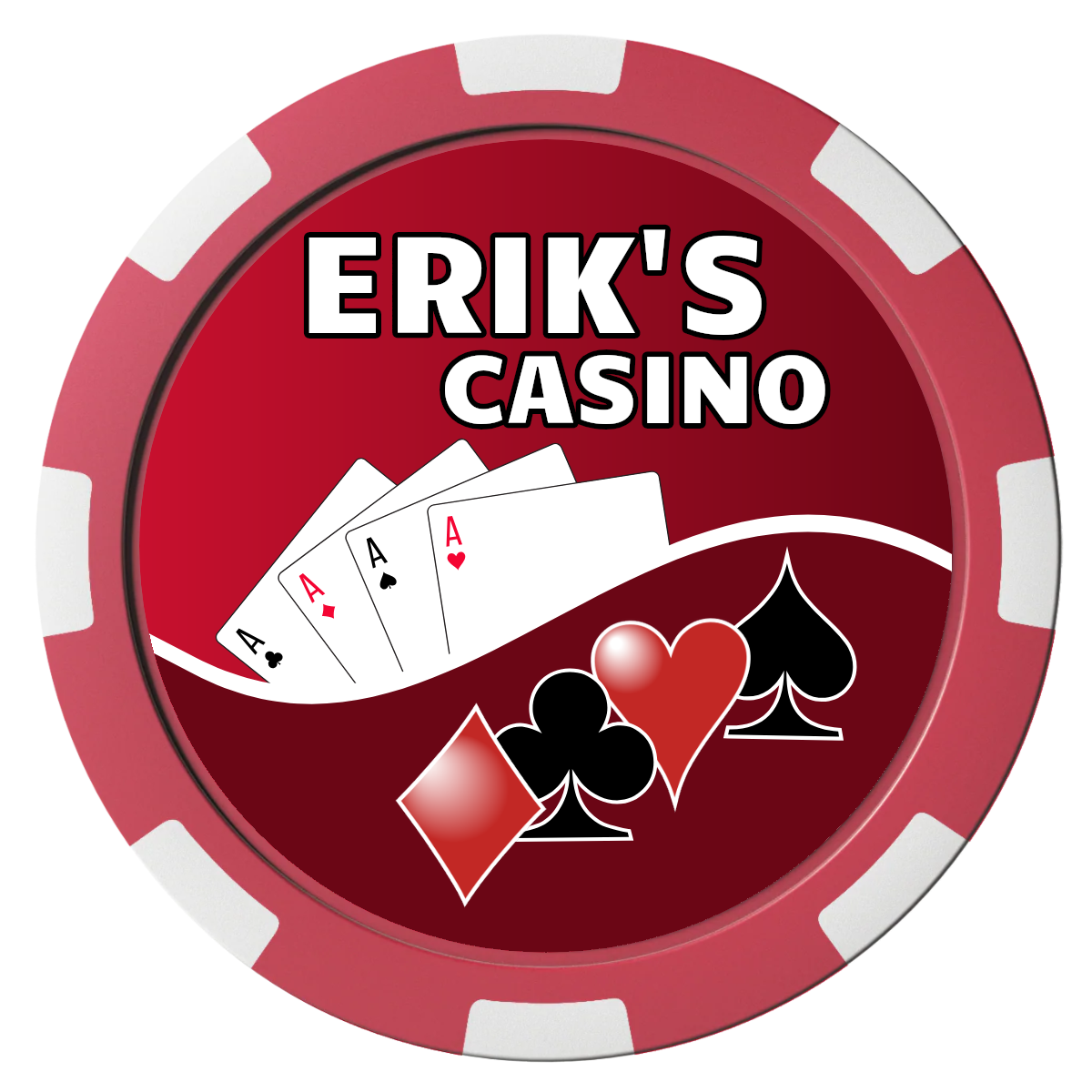 Erik's Casino Composite Poker Chips - Red / 8 Spot - Front