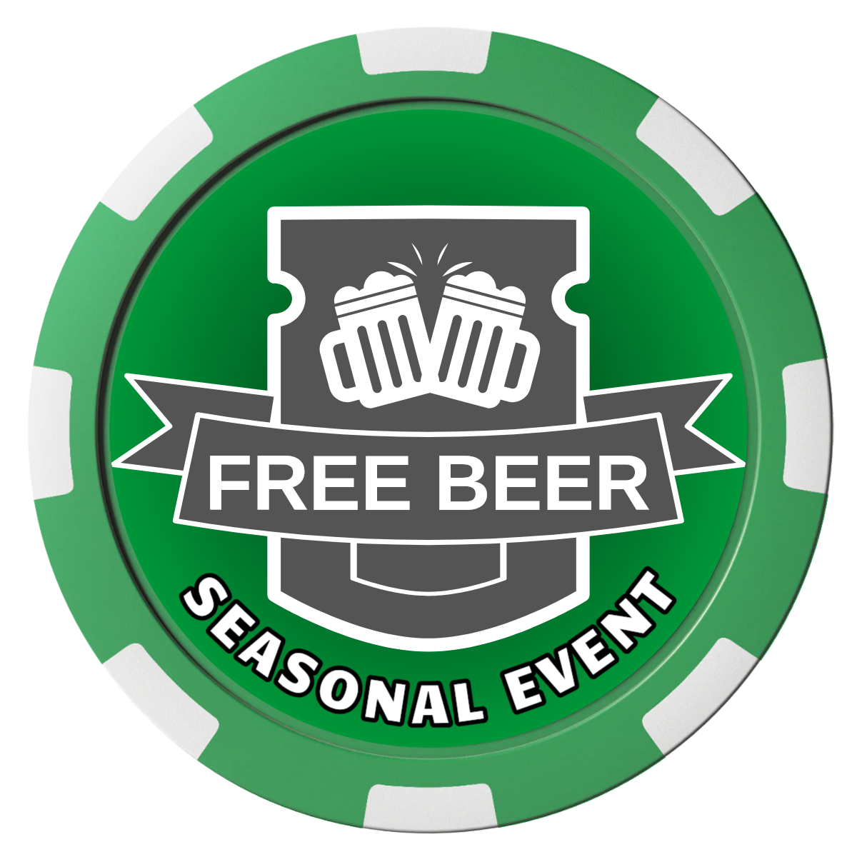 Craft Beer #001 Composite Poker Chips - Green / 8 Spot - Front