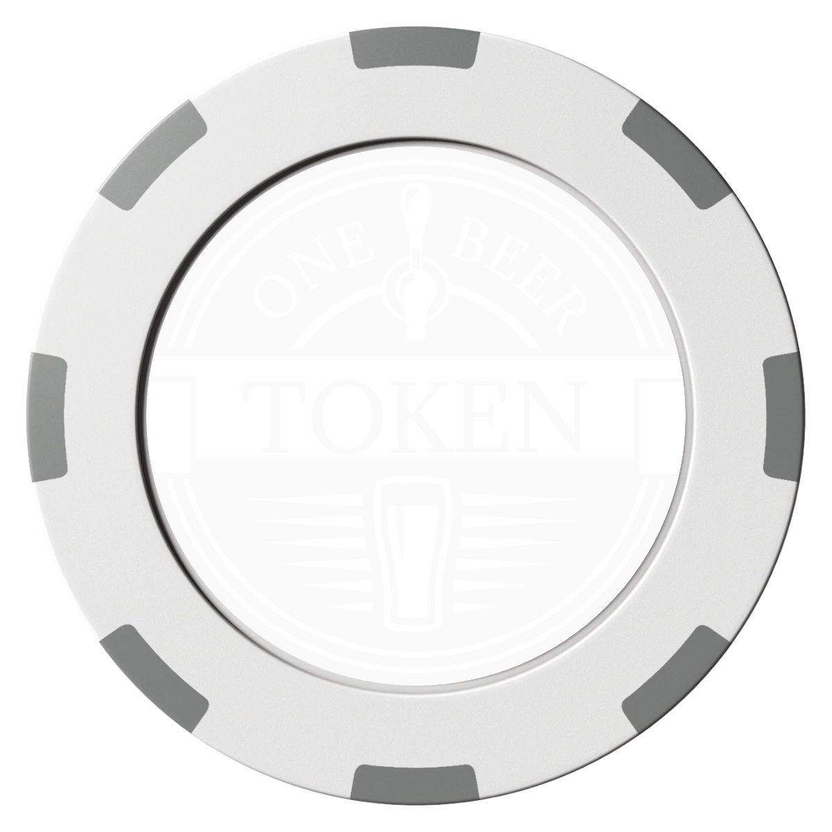 Tap Out Clay Poker Chips - White / 8 Spot (2 Tone) / 40mm - Front