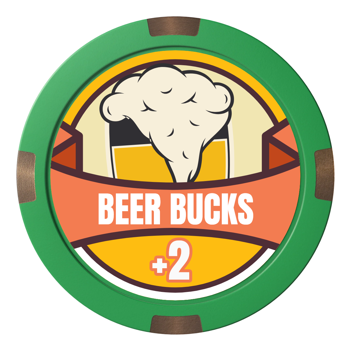 Banner Brew Composite & Metal Hybrid Poker Chips - Green - Back