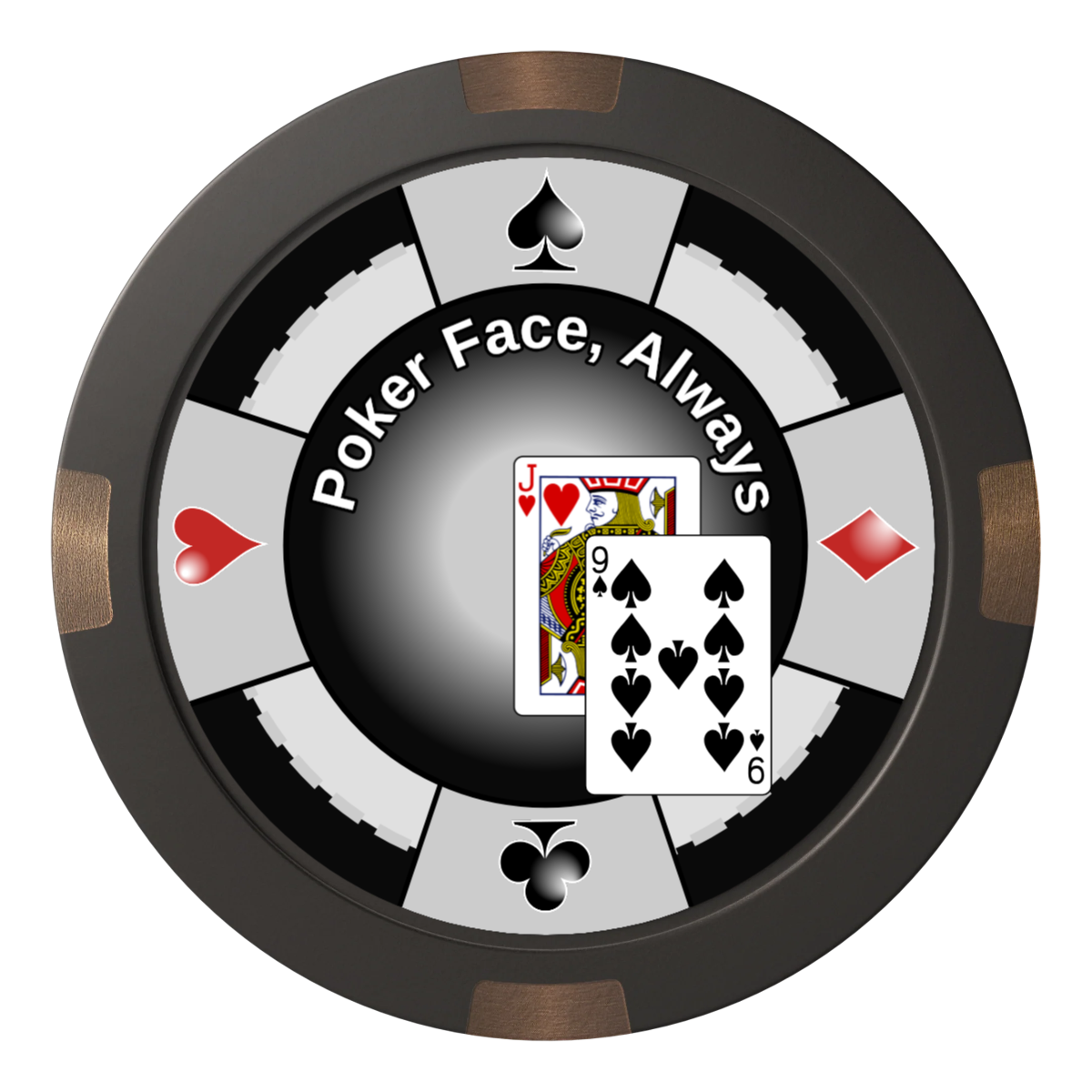 Jack Nine Card Room Composite & Metal Hybrid Poker Card Protectors - Black - Back