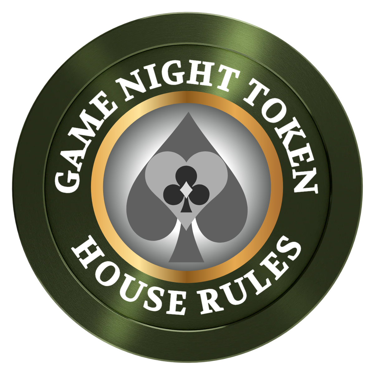 Stacked Suits Aluminum Poker Chips - Green - Front